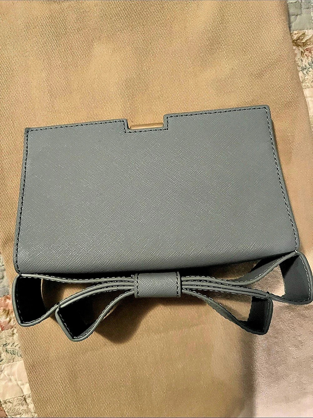 ZAC Posen Gray Bow Frame Clutch Like New